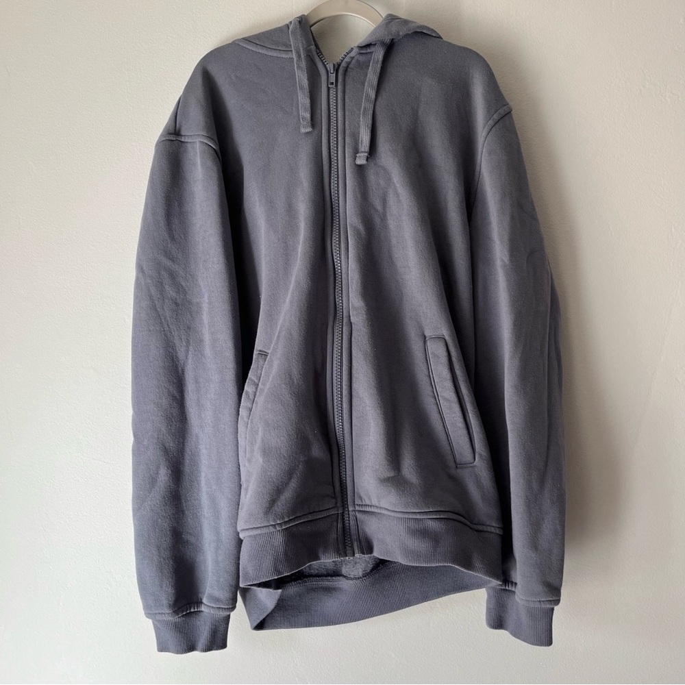 Blue grey zip up sweater